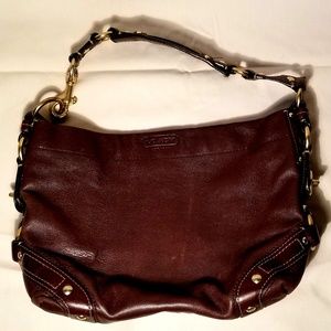 Coach Carly Dark Brown Leather Hobo